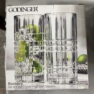 Godinger Boundary Crystal Highball Glasses Set